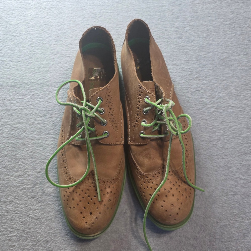 Sperry Top-Sider Mens Wingtip‎ Oxford Brogue Dress Shoes Tan Green 10.5